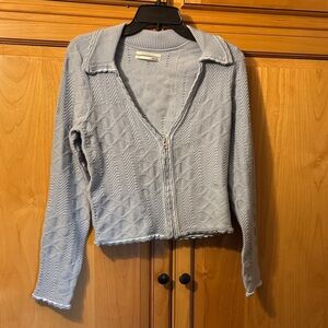 Anthropologie Light Blue Textured Cardigan